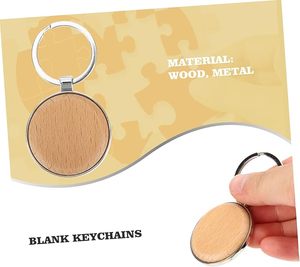 Porte-clés en bois en alliage de zinc écologique avec logo personnalisé, impression UV double face et base métallique pour la publicité - Product Image 4