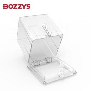 BOZZYS Bouton d'arrêt d'urgence transparent <span class=keywords><strong>de</strong></span> 50 mm, couvercle à installation permanente, verrouillage <span class=keywords><strong>de</strong></span> <span class=keywords><strong>porte</strong></span>, étiquetage, empêchant toute touche accidentelle - Product Image 6