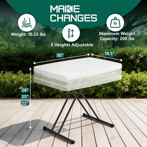 Mesa Plegable Personalizada de 30 Pulgadas, Escritorio con Altura Ajustable, Bandeja para TV, para Acampar, Mesa Plegable para Espacios Pequeños, Sin Ensamblaje - Product Image 3