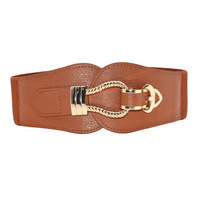 SAIJE – ceinture élastique en tissu pour femme, 6cm de large, avec boucle en métal, à la mode, pour l'hiver et l'été