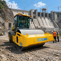 Rouleau compresseur vibrant à tambour unique de 22 tonnes XS225H avec moteur Shangchai, pompe et engrenage à roulement |   Compacteur de sol pour autoroute