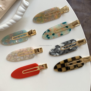 BELLEWORLD Soporte de fábrica Logotipo de color personalizado Nueva llegada Horquillas de moda para niñas Pinzas para el cabello gruesas de acetato sin curvas - Product Image 6