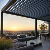 Pergola motorisée à lames orientables Jiake avec toit en aluminium pour jardin, gazebo, terrasse, balcon, facile à assembler