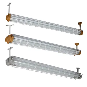 ip65 2x18w 2x20w led tri-proof explosion proof light fixture t8 single and double tube light for chemical factory oil station