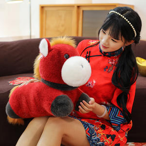 新年の馬のぬいぐるみ 今年の馬のマスコット 中国風の干支馬と祝祭の贈り物 - Product Image 4