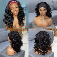 Bandeau perruques Top Virgin Kinky Curly densité 150% couleur naturelle cheveux humains pour femmes noires perruques faites à la Machine vendeurs en gros plusieurs tailles