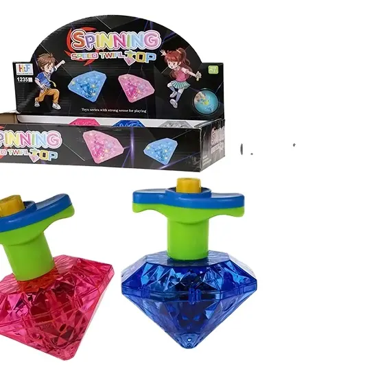Juguete giratorio de plástico con diamantes para niños, música ligera