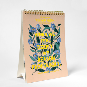 2024 stampa personalizzata con copertina rigida calendario da tavolo spirale Self Care Planner Journal quaderni parole di saggezza con Design floreale - Product Image 2