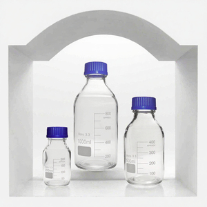 Frasco de Laboratorio Azul, Botella de Reactivo Graduada, Recipiente de Almacenamiento con Tapa de Rosca, Frasco Redondo de Laboratorio - Product Image 4