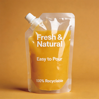 Bolsas con Boquilla para Líquidos de Grado Alimenticio, Reutilizables, 200ml 300ml, para Vino, Jugo, Leche