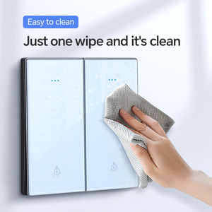 250v 10a 3 Gang 1Way Swiched Socket Prise murale en verre trempé Plaque murale USB C Écran tactile étanche multifonctionnel 4 voies - Product Image 5