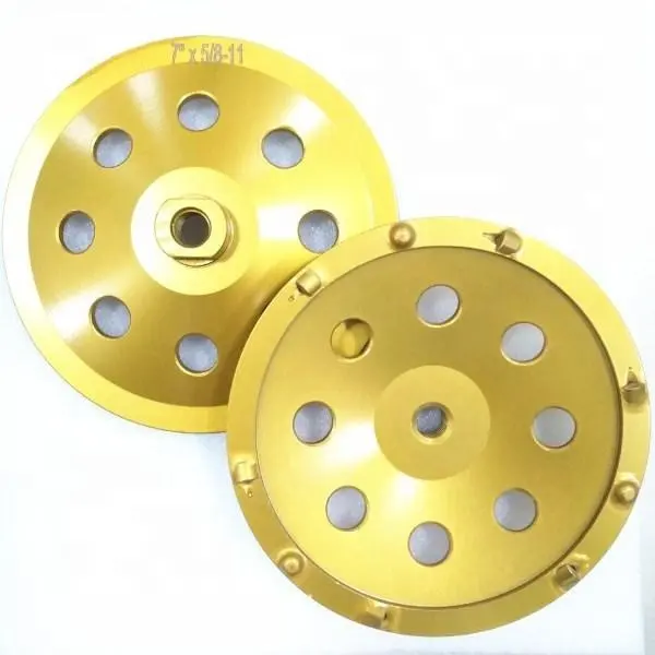 Long Life-span 7 Inch PCD Cup Wheels with 5/8"-11 for floor grinding machine