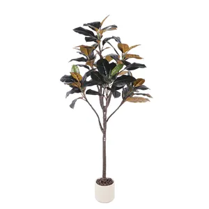 180cm Mail Order Trunk Disassemble Artificial Rubber ficus tree/Magnolia flower tree for Indoor Decoration