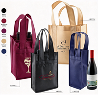 Sac fourre-tout de luxe personnalisé avec logo pour une ou deux bouteilles de vin, sac de shopping pour femme, vente chaude en gros