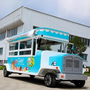 New Design Food Kiosk Mobile Car Coffee Truck Food Van Big Bakery Bus Hot Dog Ice Cream Cart Street Food Truck Vintage