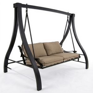 Hand-Forged Wrought Iron Garden <b>Swing</b>-European/Classical/Victorian Design Easy Assembly-Outdoor Furniture for 3 People - Product Image 1