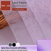 Tissu en maille de dentelle 100 % polyester ultra-fin 20D rose respirant 20 g/m² pour entoilage ou emballage floral, tissu en tulle doux comme de la soie