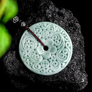 Colgante de Jadeíta Natural Azul Agua Estilo Chino Diseño Original UNISEX Regalo con Certificado de Tasación PAK11 - Product Image 3