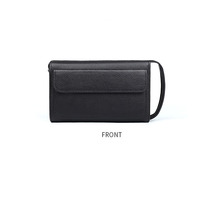 Tas Clutch Kulit Sapi Asli Pria dengan Ritsleting dan Kancing Desain Mewah Berkualitas Tinggi Dompet Pria dengan Tempat Kartu untuk Bisnis