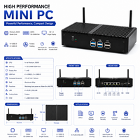 Mini PC Industrial Sin Ventilador, con Procesador Intel Pentium J5005 de Cuatro Núcleos, Windows 11, Linux, DDR4, SSD