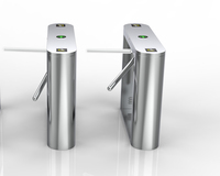 Portique tournant trépied portable à 3 bras en acier inoxydable, protection IP65, moteur sans balais, scanner d'empreintes digitales bidirectionnel, code QR