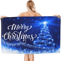 Christmas Theme Microfiber Beach Towel Quick Dry Luxury Hotel Quality with Red Snowflake Modern Style Soft Absorbent Suede