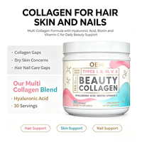 Poudre de collagène multi-types I II III V X avec acide hyaluronique, biotine et vitamine C pour adultes 330g