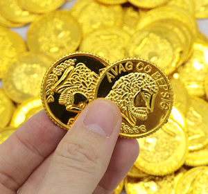 Piraat Schat Munt Plastic Goud Zilver Schatkist Speelgoed Voor Bordspellen Tokens Cosplay Halloween Decoratie - Product Image 6