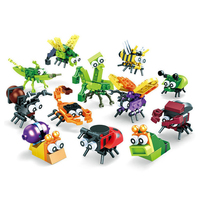 Ensemble de blocs de construction d'insectes de dessin animé, 24 styles, mini briques d'animaux à petites particules, jouet de puzzle, cadeau éducatif créatif pour enfants