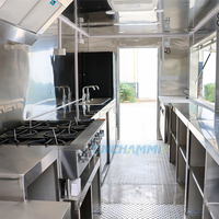 Chammp Unique Vintage Remorque de Restauration Mobile Food Truck avec Station Bonbons et Frites Cuisine Complète Barbecue au Charbon pour Utilisation Extérieure