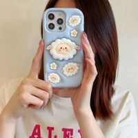 Coque de téléphone Mouton Mignon pour iPhone 12 13 14 15 16 17 Pro Max Antichoc avec Supports en Silicone 3D