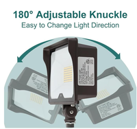 Reflector LED de 55W IP65 de Alta Luminosidad, Ángulo de Haz de 120°, Regulable con Fotocélula, Montaje en Pared para Almacén/Patio/Jardín/Garaje