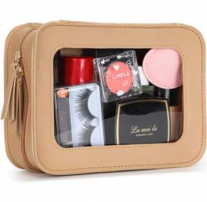 <b>Clear</b> Makeup Cosmetic Organizer Case Travel <b>Toiletry</b> <b>Bag</b> <b>Clear</b> Cosmetic <b>Bag</b> with Zipper Make up <b>Bag</b> for Women - Product Image 1