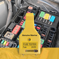 Nouveau testeur de circuit de fusibles automobile 24VDC jaune avec lumière LED pour voiture, camping-car, camion