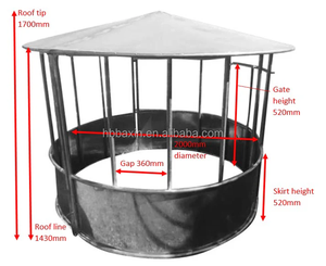 Comedero de Heno Cuadrado de Metal Galvanizado de 48 y 96 Pulgadas <span class=keywords><strong>para</strong></span> Ganado/Comedero Redondo <span class=keywords><strong>para</strong></span> Pacas/Comedero <span class=keywords><strong>para</strong></span> Heno <span class=keywords><strong>para</strong></span> Ganado, Caballos, <span class=keywords><strong>Cabras</strong></span> y Ovejas - Product Image 4