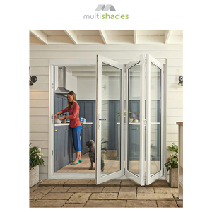 Hướng dẫn sử dụng hiện đại gấp đôi cửa trượt khung nhôm kính cường lực Đôi hoàn thành Bảo hành 5 năm bên ngoài ban công hiên - Product Image 5