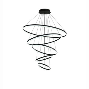 Lámpara de Araña de Anillo de Lujo de Estilo Nórdico, Elegante Lámpara de Latón de Alta Gama para Vestíbulo de Villa, Iluminación Principal, Alimentación por CA para Espacios Interiores - Product Image 3