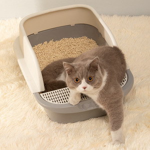 Wholesale semi-enclosed cat litter <b>boxes</b>, anti-splash, high-barrier cat toilets, <b>large</b> and small sizes. - Product Image 2