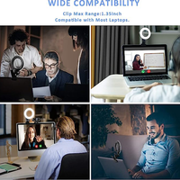 Éclairage Annulaire LED Professionnel et Réglable de 6 Pouces pour Conférence Vidéo, Selfie et Photographie sur Ordinateur Portable