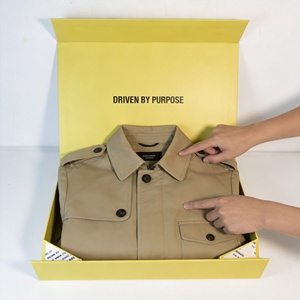 กล่องเสื้อผ้าสีเทาแบบพับได้เคลือบลามิเนตแม่เหล็กแข็งแรง ทำมือ สำหรับเสื้อเชิ้ต เสื้อฮู้ดดี้ และเสื้อผ้าอื่นๆ บรรจุภัณฑ์กล่องแบบแบน - Product Image 3