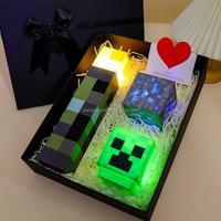 Veilleuse LED moderne à commande tactile 3D avec lumière chaude, à brancher et à intensité variable, forme cube - Cadeau DIY pour enfants, décoration de la maison