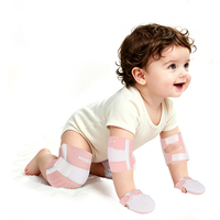 4058 # Genouillères et coudières réglables en Velcro pour bébé, antidérapantes avec points en silicone, protection épaisse en éponge absorbant les chocs pour tout-petits