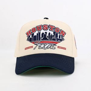 Casquette de baseball personnalisée pour hommes, 5 panneaux, bicolore, avec logo 3D brodé en relief, en coton structuré, style Dad Hat, pour la vente en gros - Product Image 2