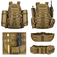 Sac à dos tactique 50L avec fermeture éclair, sac à dos Molle, grand sac d'assaut 3 jours, robuste, pour hommes