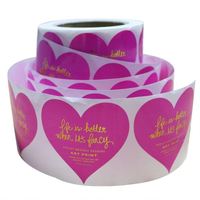 Je t'aime autocollant Logo coeur forme dorure feuille d'or autocollants étiquette impression