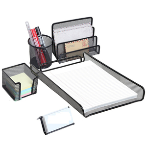 Suministros para <span class=keywords><strong>oficina</strong></span> y escuela, 5 unidades, negro, respetuoso con el medio ambiente, conjunto <span class=keywords><strong>de</strong></span> papelería <span class=keywords><strong>de</strong></span> malla <span class=keywords><strong>de</strong></span> alambre <span class=keywords><strong>de</strong></span> metal <span class=keywords><strong>de</strong></span> hierro para niños, organizador <span class=keywords><strong>de</strong></span> escritorio - Product Image 2