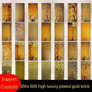 Gold-plated Bright <strong>Tiles</strong> 300x600 Retro Temple KTV <strong>B</strong> &amp; <strong>B</strong> Background Wall - Product Image 4