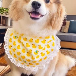 Écharpe triangulaire personnalisée en gros pour chiens, motif canard, pour petits, moyens et grands chiens, bandana mignon, 200 MOQ - Product Image 5