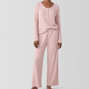 <span class=keywords><strong>Pigiama</strong></span> in cotone organico a nido d'ape personalizzato da <span class=keywords><strong>donna</strong></span>, <span class=keywords><strong>pigiama</strong></span> a maniche lunghe, <span class=keywords><strong>pigiama</strong></span> Henley personalizzato da <span class=keywords><strong>donna</strong></span>, abbigliamento da casa <span class=keywords><strong>oversize</strong></span> - Product Image 1