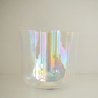 Bols chantants en cristal transparent HF 5"-12" Chakra Tune 432Hz 440Hz Cosmic Light pour bain sonore thérapeutique